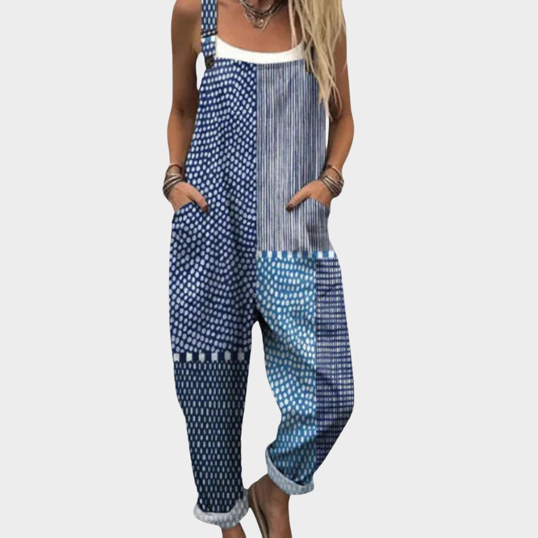 Damski kombinezon niebieski patchwork – Anna Marie