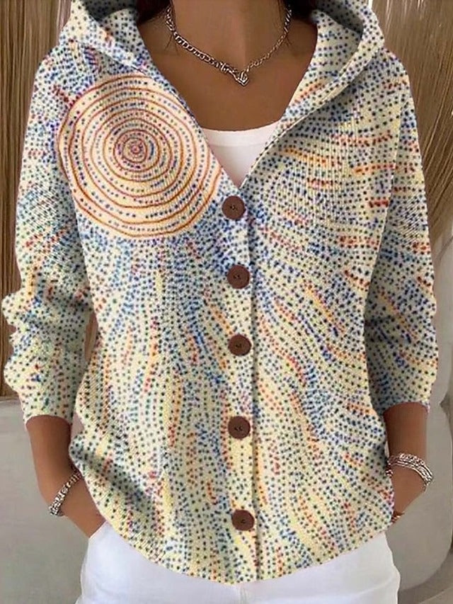 Cordelia | Printed hooded cardigan