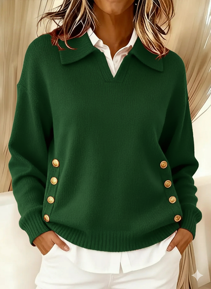 Imogen | Polo-collar jumper with buttons