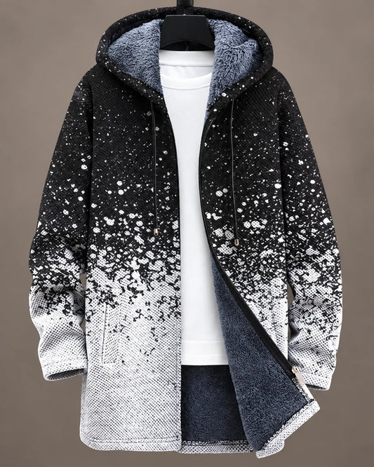 Celeste | Monochrome Speckled Hooded Jacket