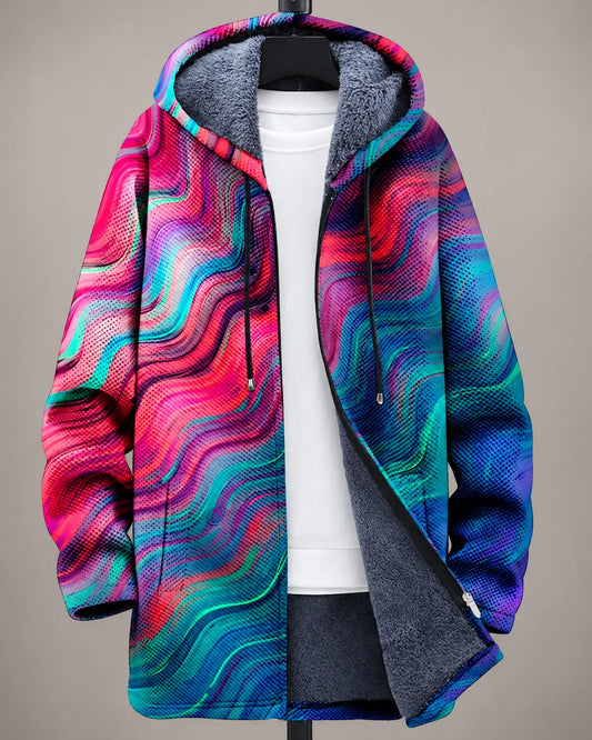 Serena | Vibrant Wave Hooded Jacket