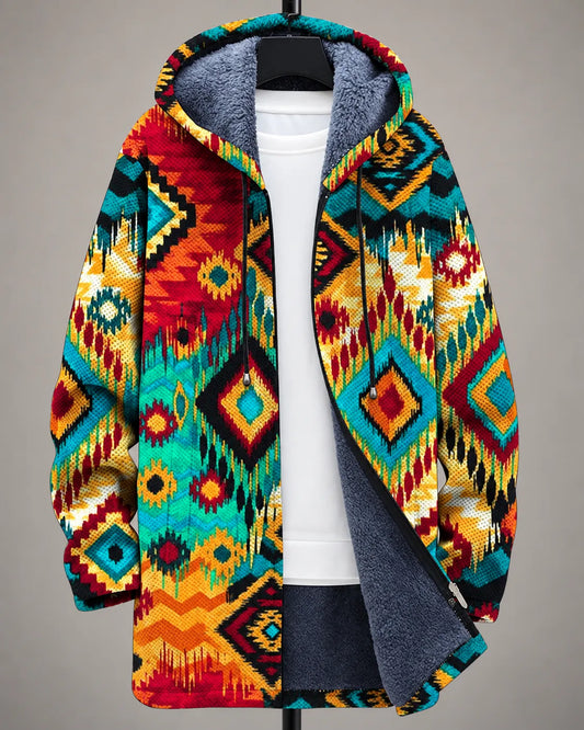 Paloma | Vibrant Mosaic Hooded Jacket