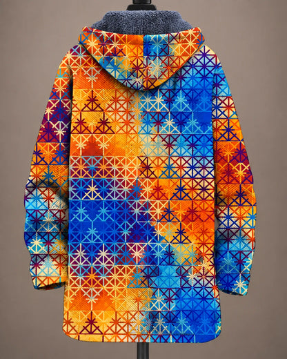 Serena | Vibrant Mosaic Hooded Jacket