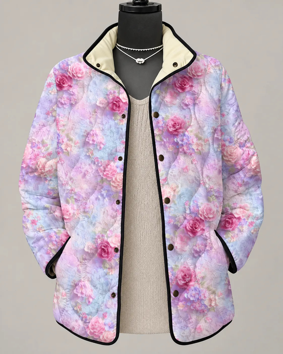 Lillian | Sweet Berry Patchwork Quilted Jacket