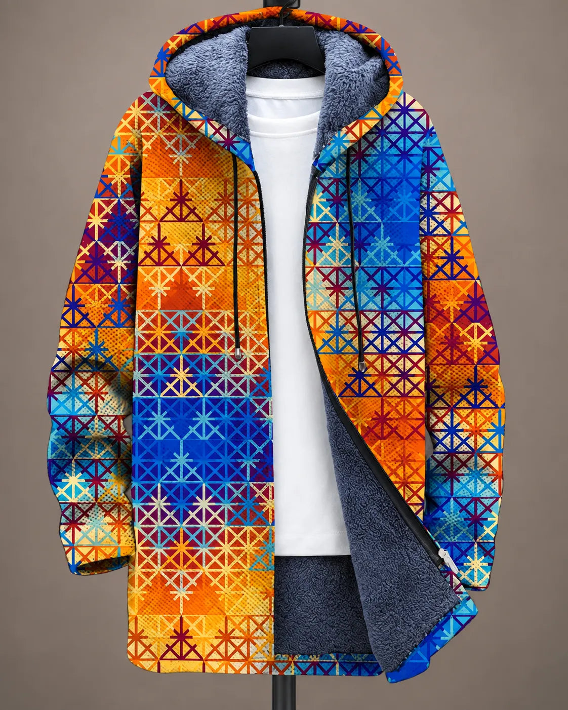 Serena | Vibrant Mosaic Hooded Jacket