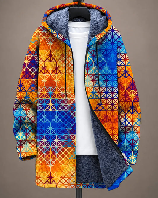 Serena | Vibrant Mosaic Hooded Jacket