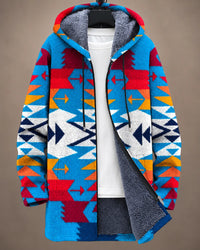 Talia | Vibrant Geometric Hooded Jacket