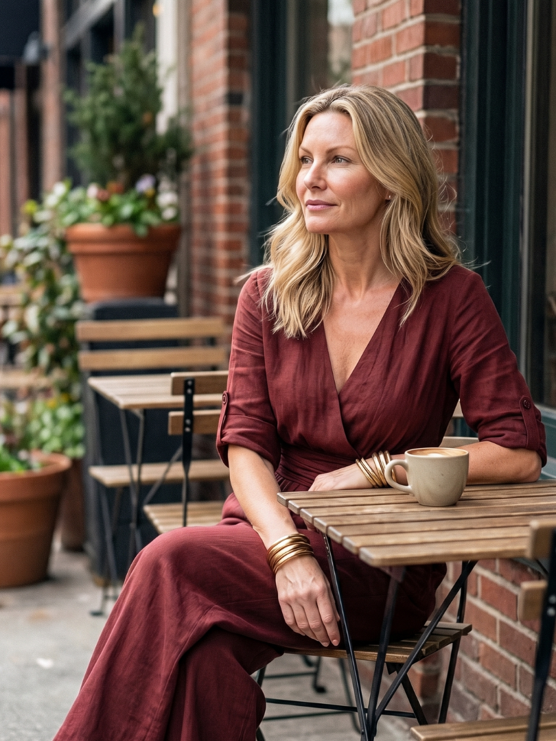 Wanda | Wrap-front wide-leg jumpsuit
