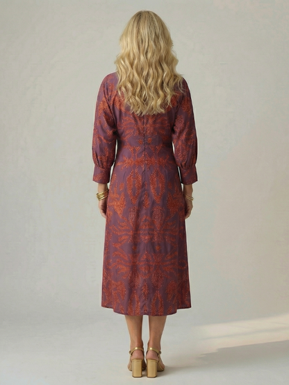 Lune | Wrap midi dress in natural shades