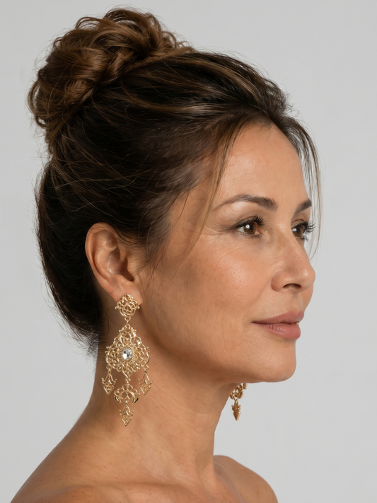 Damskie złote kolczyki Oriana – Anna Marie