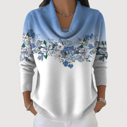 Aurora | Floral roll-neck jumper