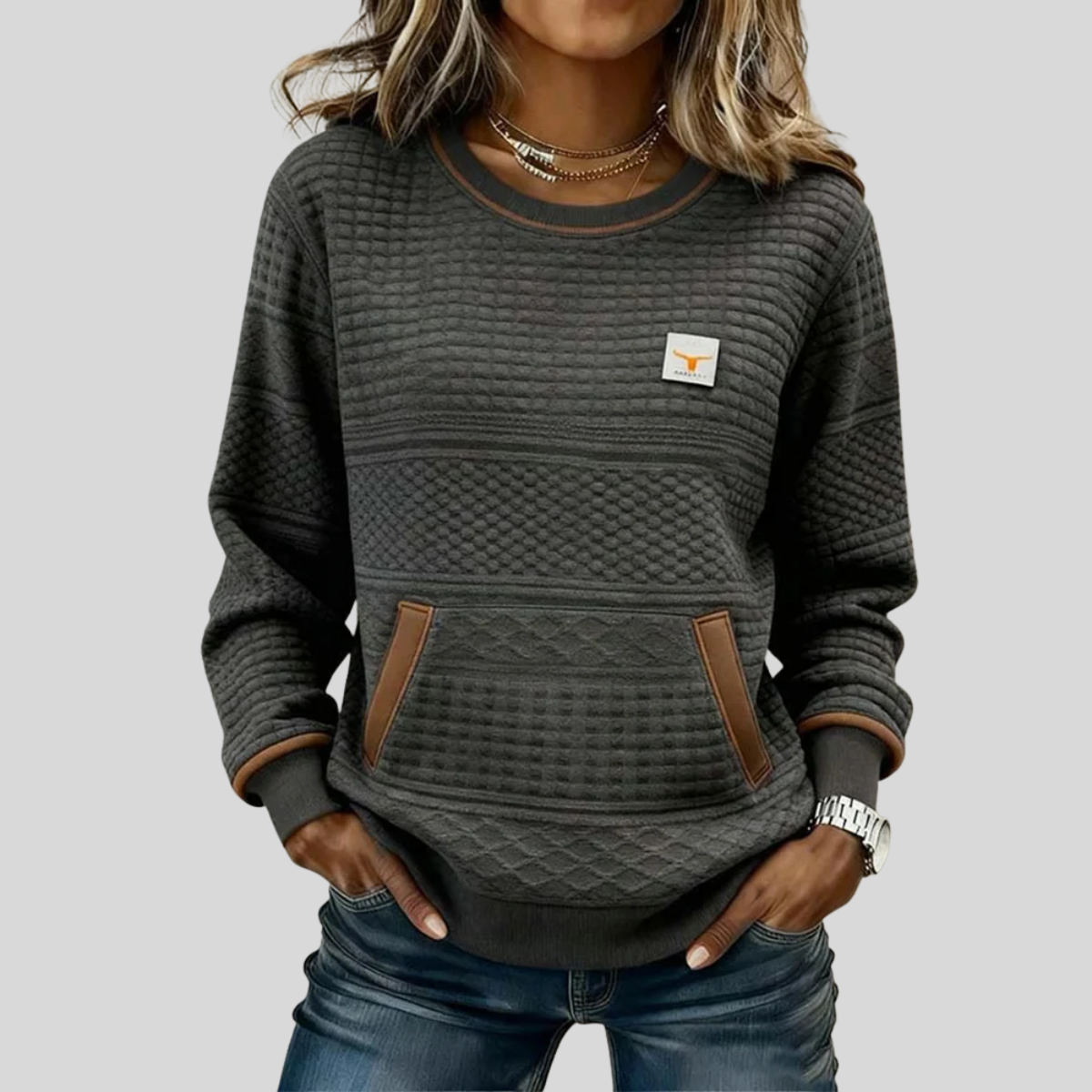 Etta | Textured Colourblock Sweatshirt