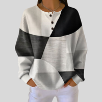 Sondra | Textured Colourblock Henley Sweatshirt