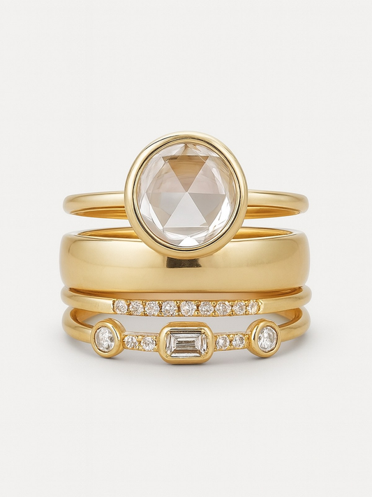 Vintage Gold Ring with Zirconia