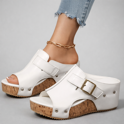 CASSIA™ | Sandalias de Plataforma de Piel