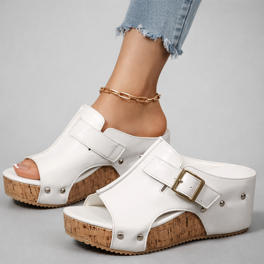 CASSIA™ | Leather Platform Sandals