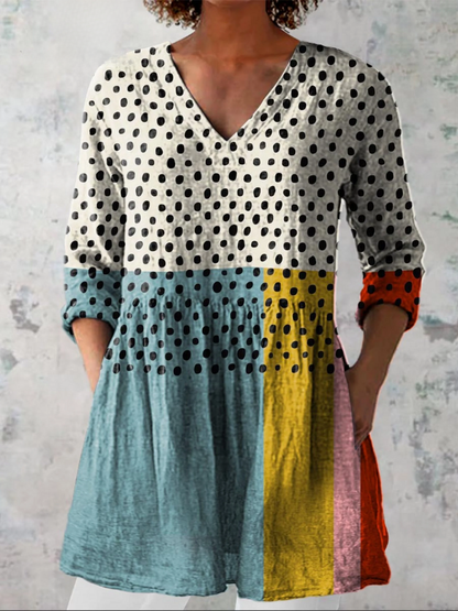 Damska długa bluzka z dekoltem w serek – Anna Marie