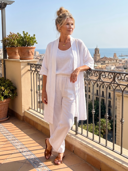 Yael | Three-piece set: top and relaxed trousers
