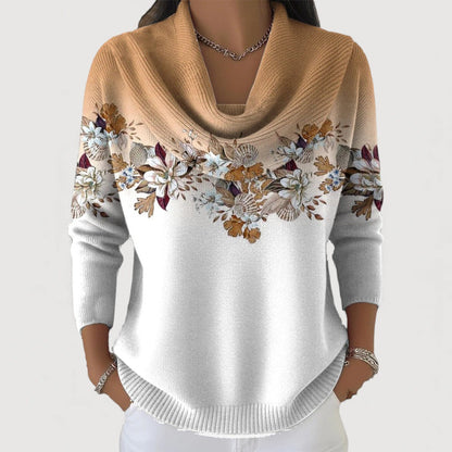 Aurora | Floral roll-neck jumper