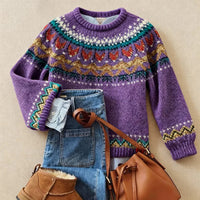 Sigrun | Purple Fair Isle Jumper