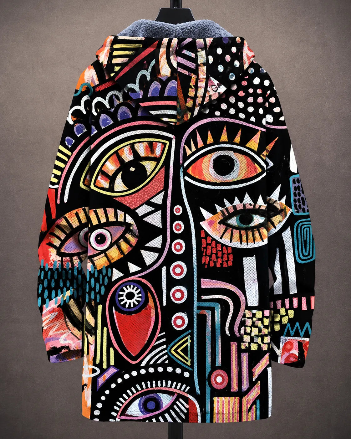Elara | Artistic Eye-Print Hooded Jacket