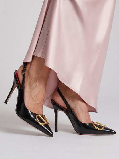 Damskie czółenka slingback w szpic na szpilce – Anna Marie