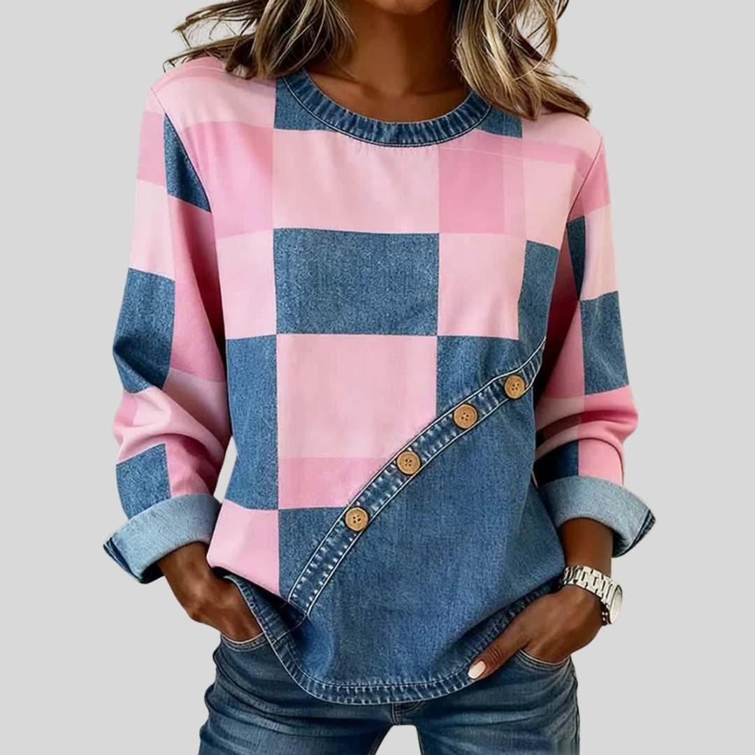 Elsie | Colourblock Patchwork Sweatshirt