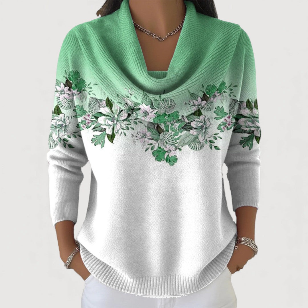 Aurora | Floral roll-neck jumper
