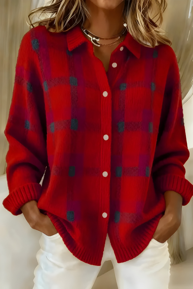 Rosalind | Checked knit cardigan