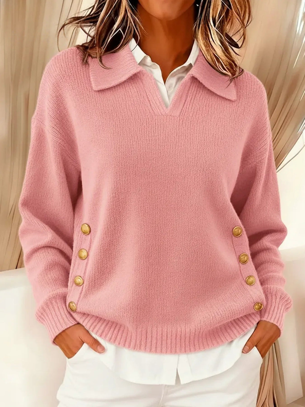 Imogen | Polo-collar jumper with buttons