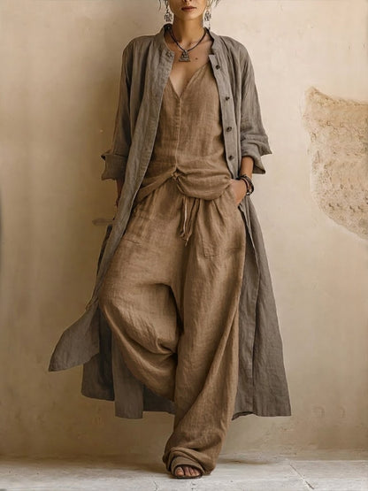 Hannah | Three-piece boho set with long cardigan