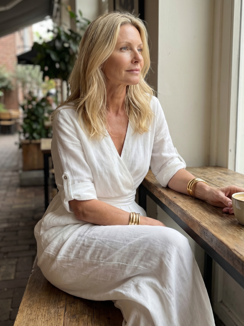 Wanda | Wrap-front wide-leg jumpsuit