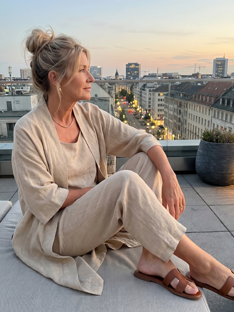 Yael | Three-piece set: top and relaxed trousers