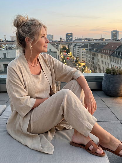 Yael | Three-piece set: top and relaxed trousers