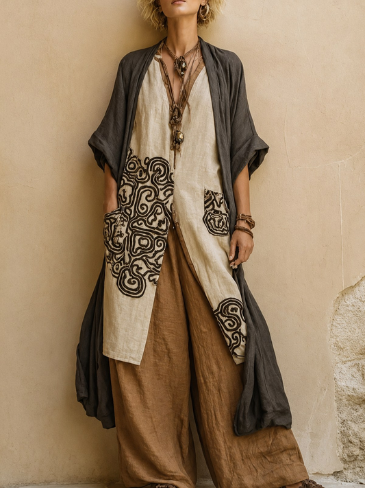 Ivy | Three-piece boho set with geometric print