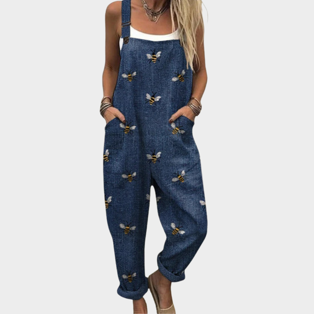 Damski kombinezon w pszczoły w kolorze denim – Anna Marie