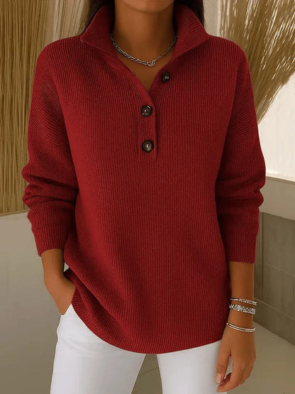 Amelia | V-neck polo jumper