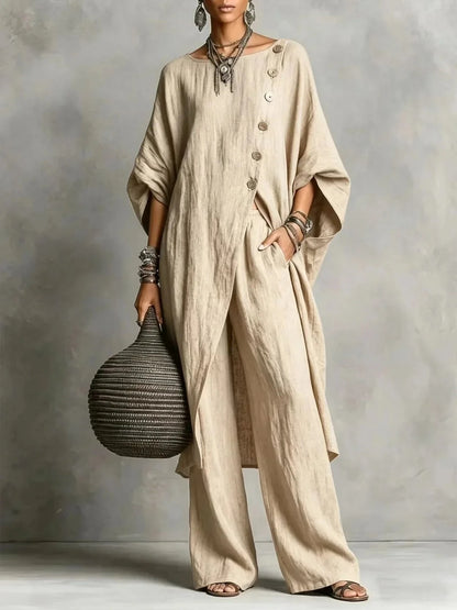 Nell | Floaty two-piece set with wide-leg trousers