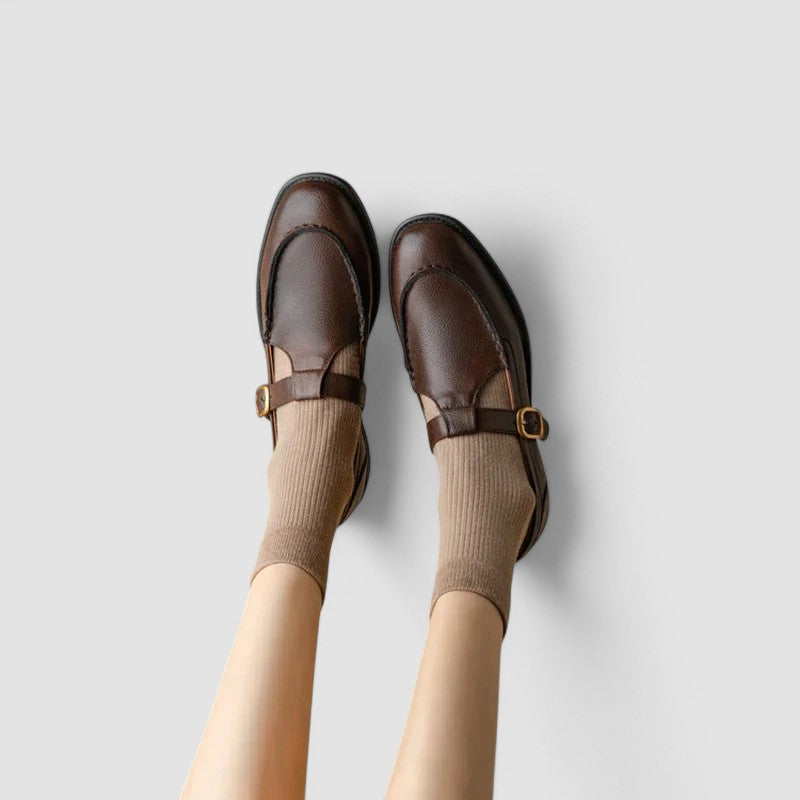 Tan - leather shoes