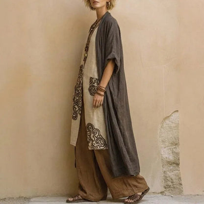 Ivy | Three-piece boho set with geometric print