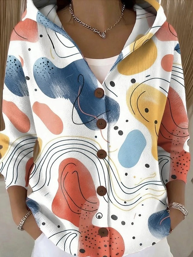 Cordelia | Printed hooded cardigan