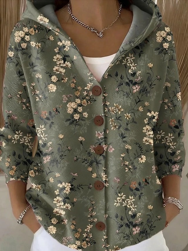 Cordelia | Printed hooded cardigan