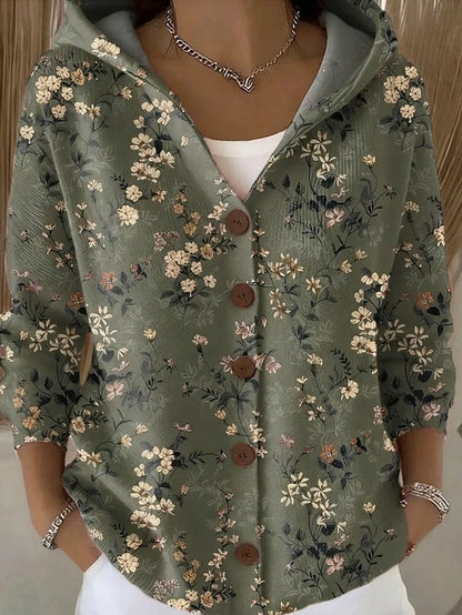 Cordelia | Printed hooded cardigan
