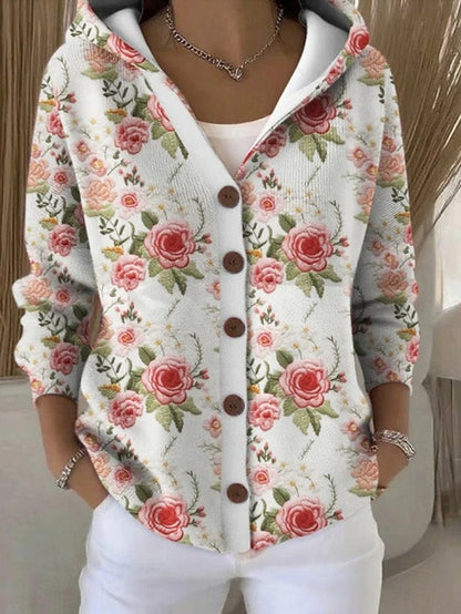 Cordelia | Printed hooded cardigan
