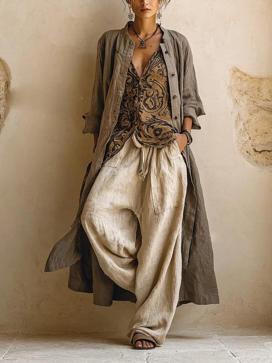 Blanche | Three-piece cotton and linen set