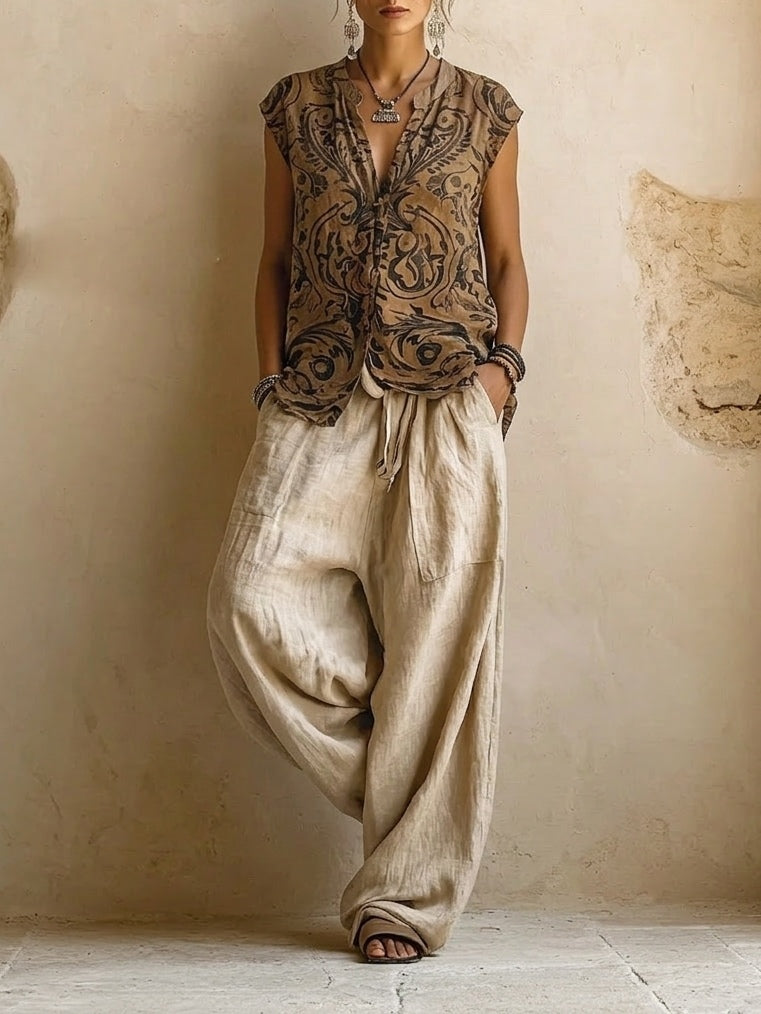 Blanche | Three-piece cotton and linen set