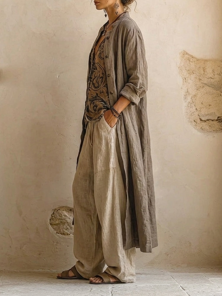 Blanche | Three-piece cotton and linen set