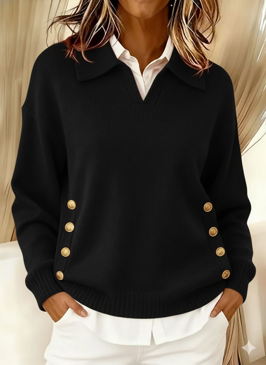 Imogen | Polo-collar jumper with buttons