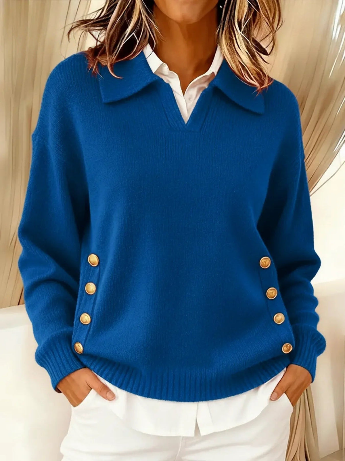 Imogen | Polo-collar jumper with buttons