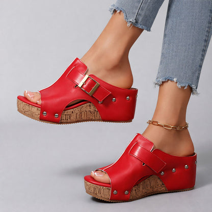 CASSIA™ | Sandalias de Plataforma de Piel